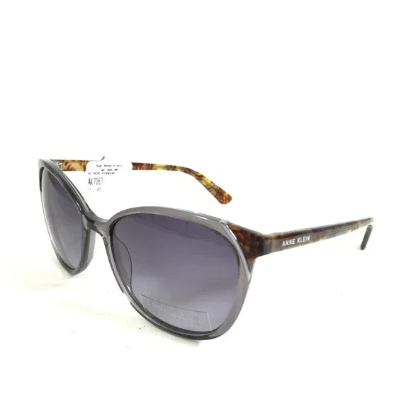 Anne Klein Sunglasses AK7067 036 GREY Tortoise Round Frames with Purple Lenses - Picture 5 of 12